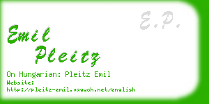 emil pleitz business card